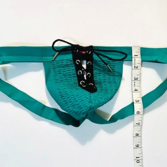 FIZX Mark by Undergear  Solid Knit Lace-up Athletic Supporter/Jock- Green/ Black - Picture 7 of 14